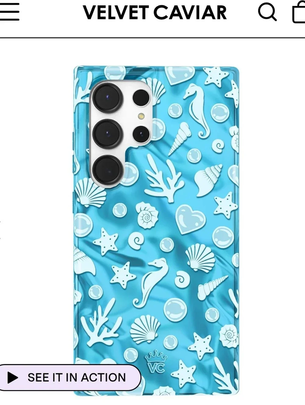 NWT Velvet Caviar Aquamarine Holo Samsung S24 Phone Case